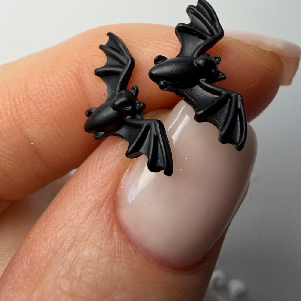 Black Bat Earrings Halloween jewellery